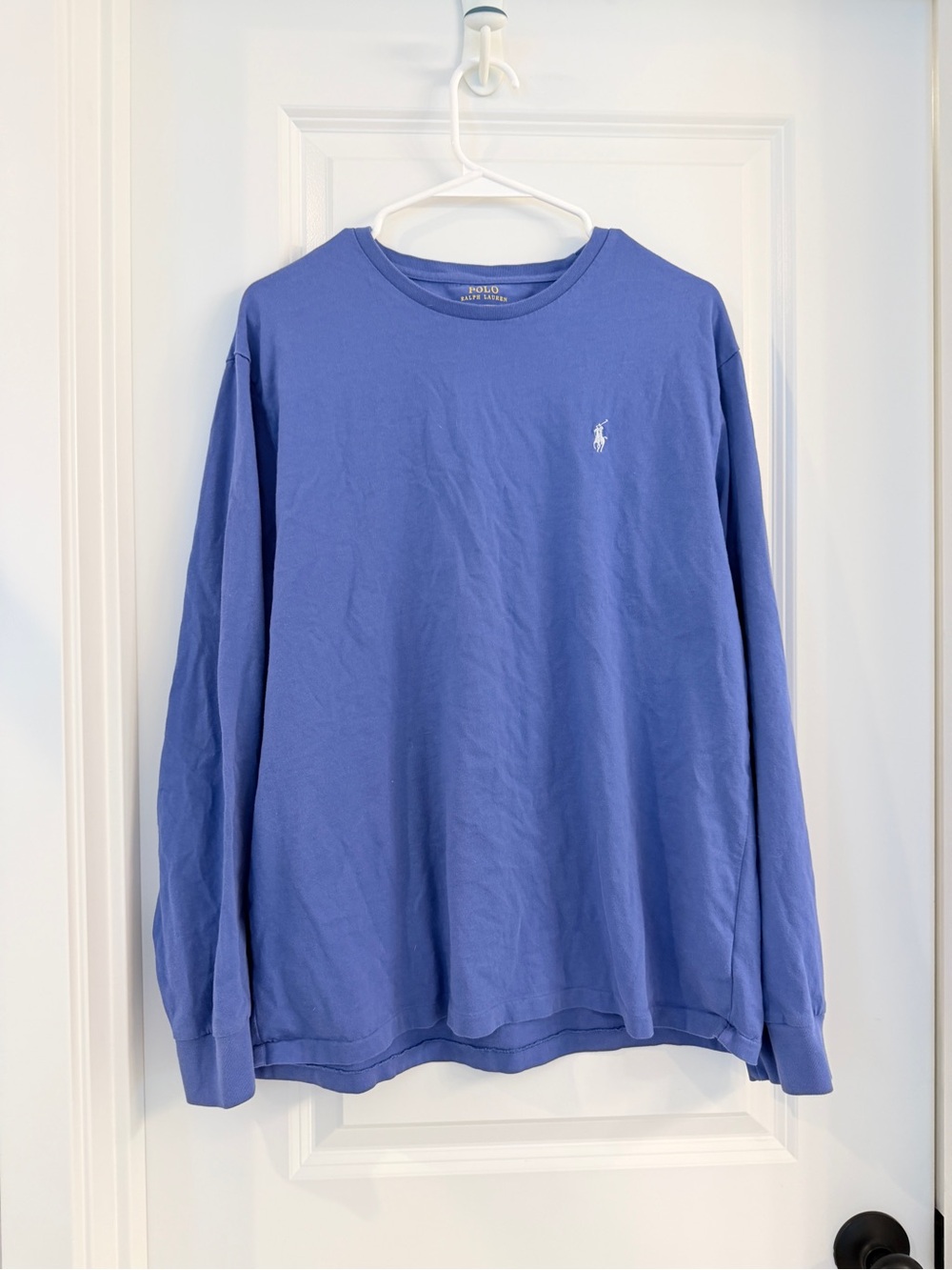 Ralph Lauren Long-Sleeve Crewneck Tee in Periwinkle Blue